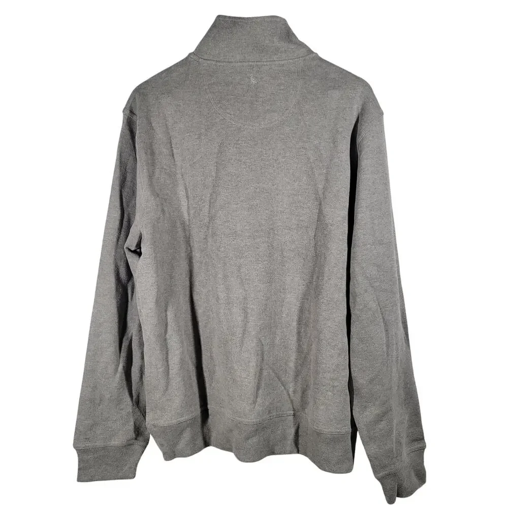 TailorByrd Men's Large‎ Gray 100% Cotton 1/4 Zip Pullover Sweater - Picture 3 of 11
